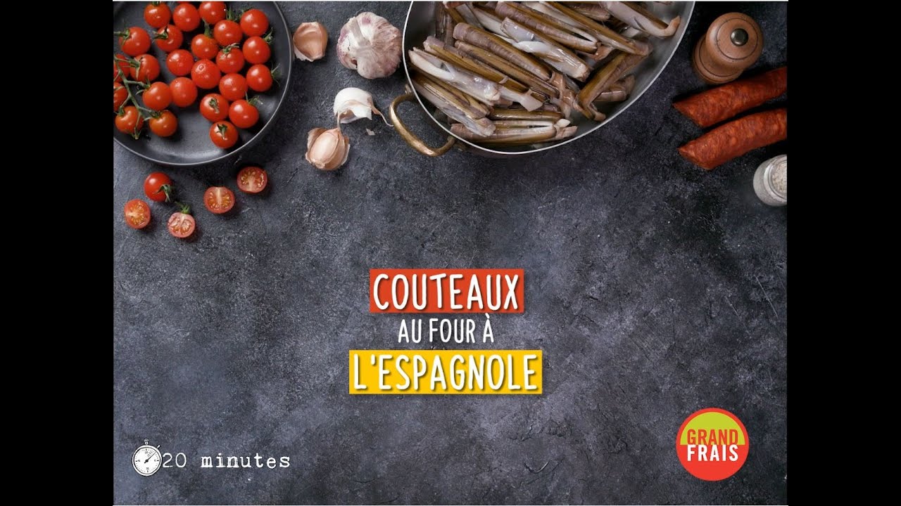 Grand Frais | Recette Couteaux au four à l'espagnole