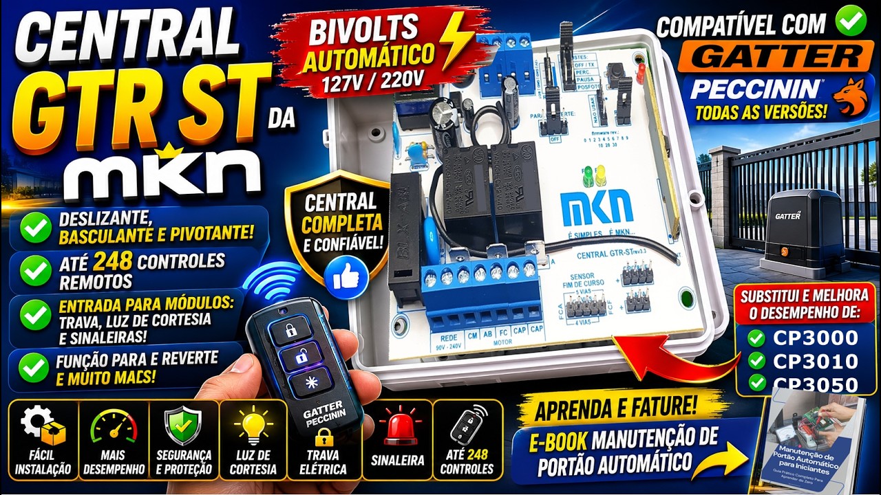 Instalação e configuraçoes da central GTR-ST MKN