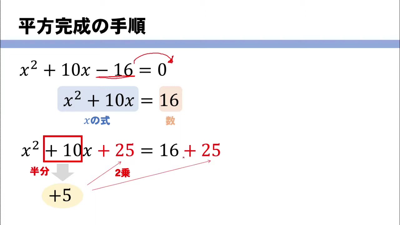 【二次方程式】平方完成で解くやり方についてイチから解説！