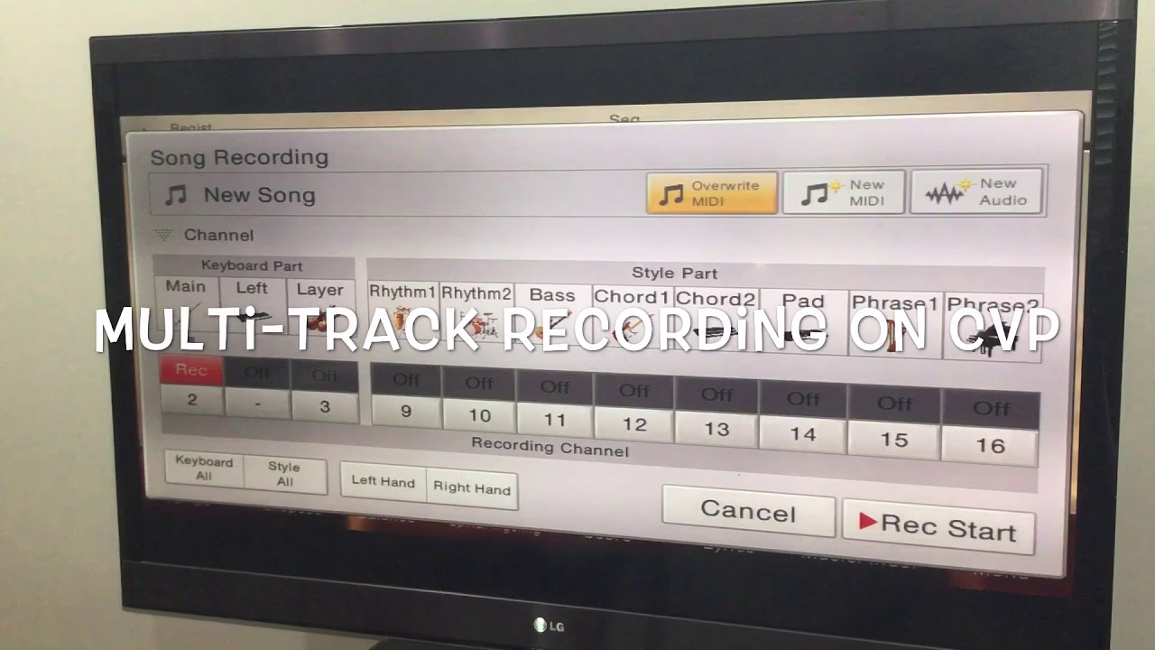Multi-Track recording on Yamaha CVP Clavinova