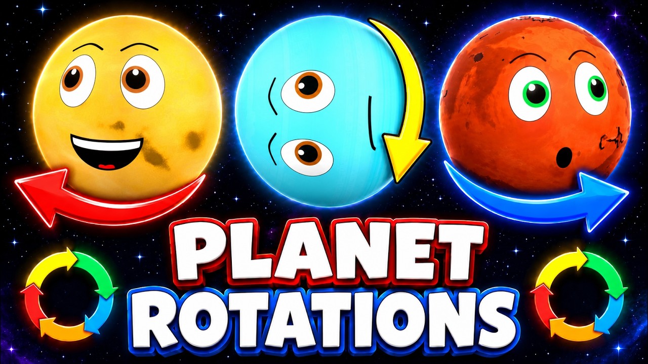 Planet Rotations for Kids | Solar System Kids Video