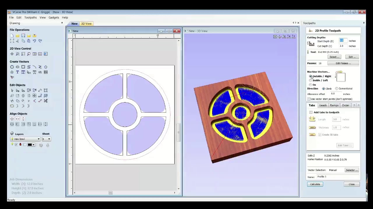 CNC ROUTER TIPS - How to Make Bowls in VCarve Pro.