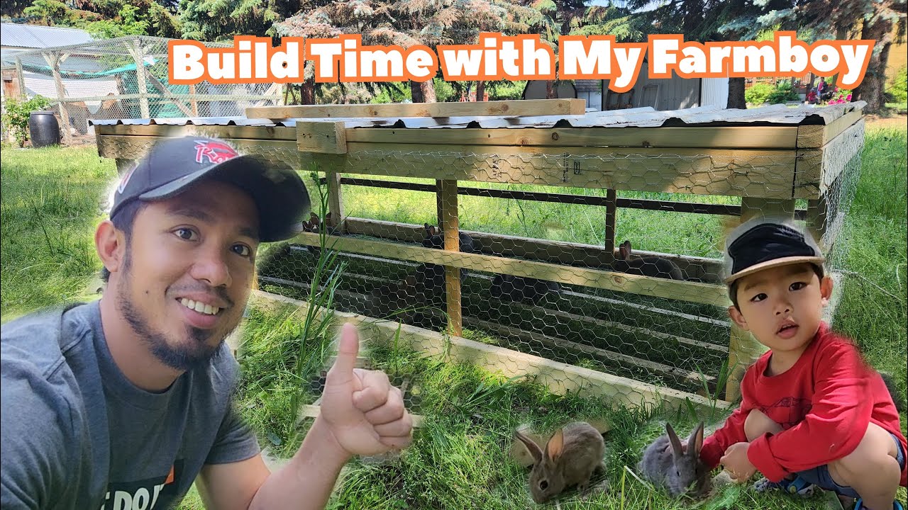 DIY Rabbit Tractor Build with My Farmboy Xavier | Joel Salatin Style 🐰