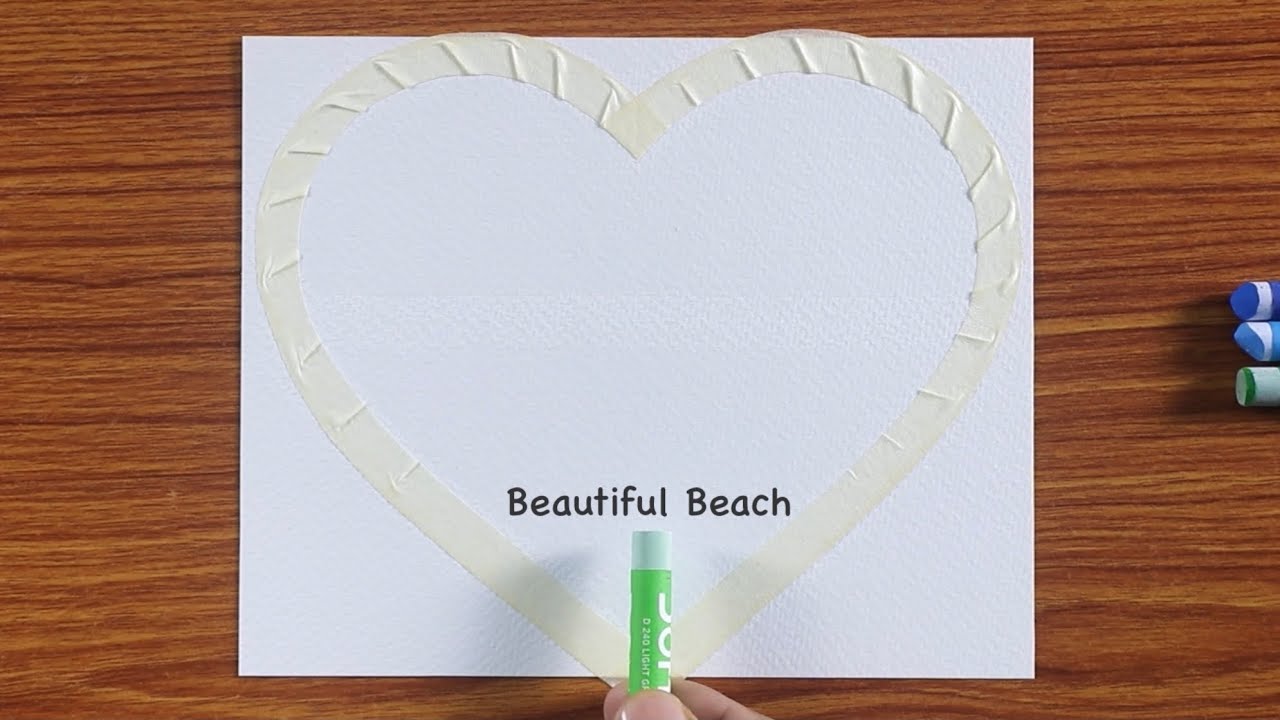 Daylight Beautiful Beach Scene / Drawing with Oil Pastels / Step by Step