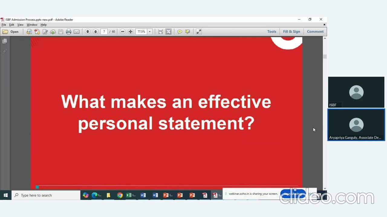 Webinar on ISBF Admission Process