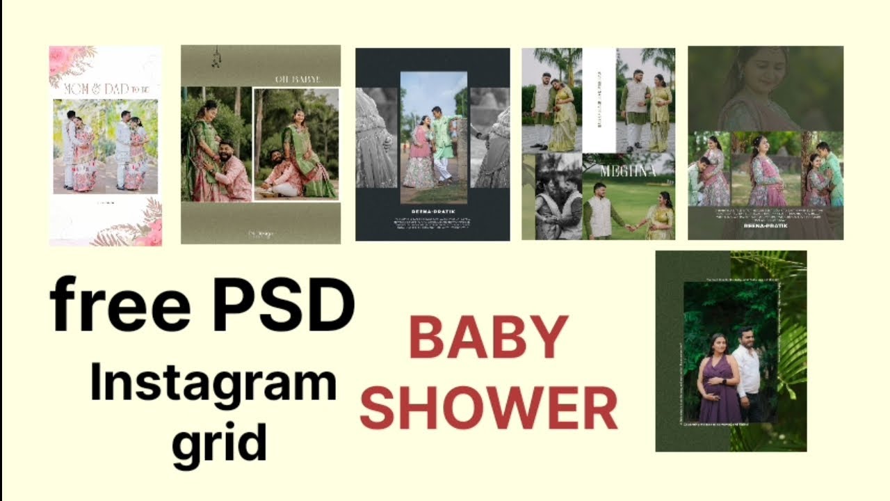 Instagram post | baby shower grid | free psd dawlod | photoshop_grid