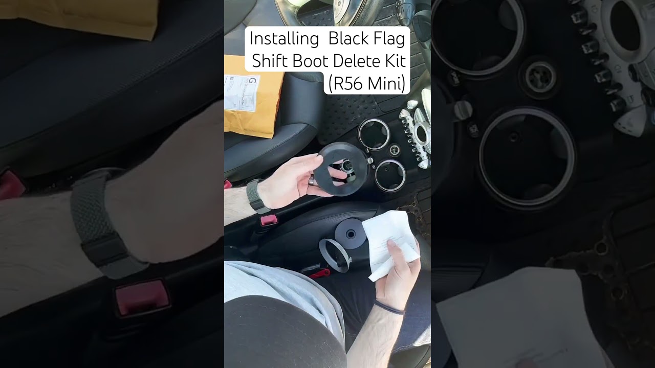 R56 Mini Cooper Shift Boot Delete! Black Flag Kit Install in 30 Seconds