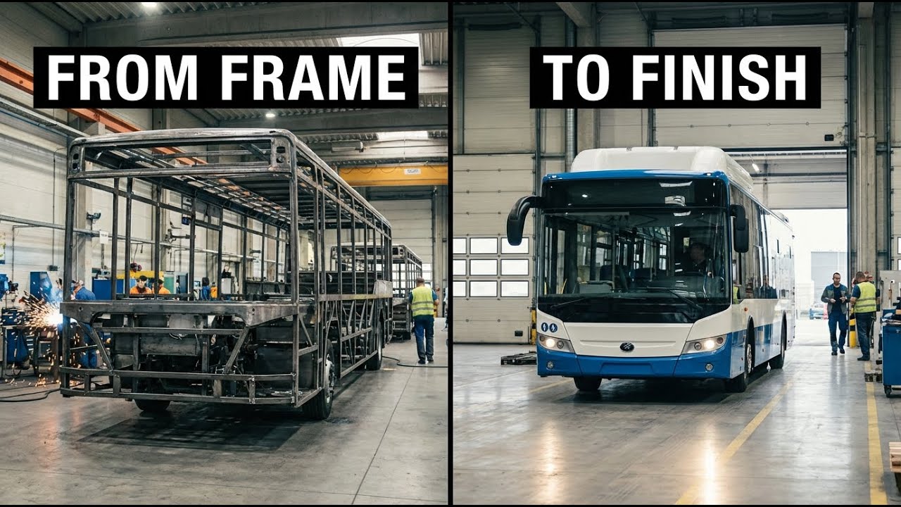Inside a Bus Manufacturing Factory | How Buses Are Built Step by Step