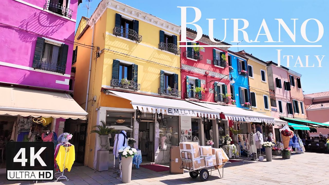 Spring in Burano, the most colorful village in Italy. Full Walking Tour 2025 4K 60fps