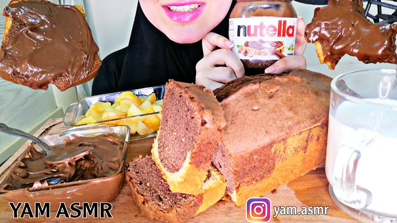 ASMR NUTELLA, MARBLE CAKE, CRARMELIZRD APPLE MUKBANG 누텔라 | YAM ASMR