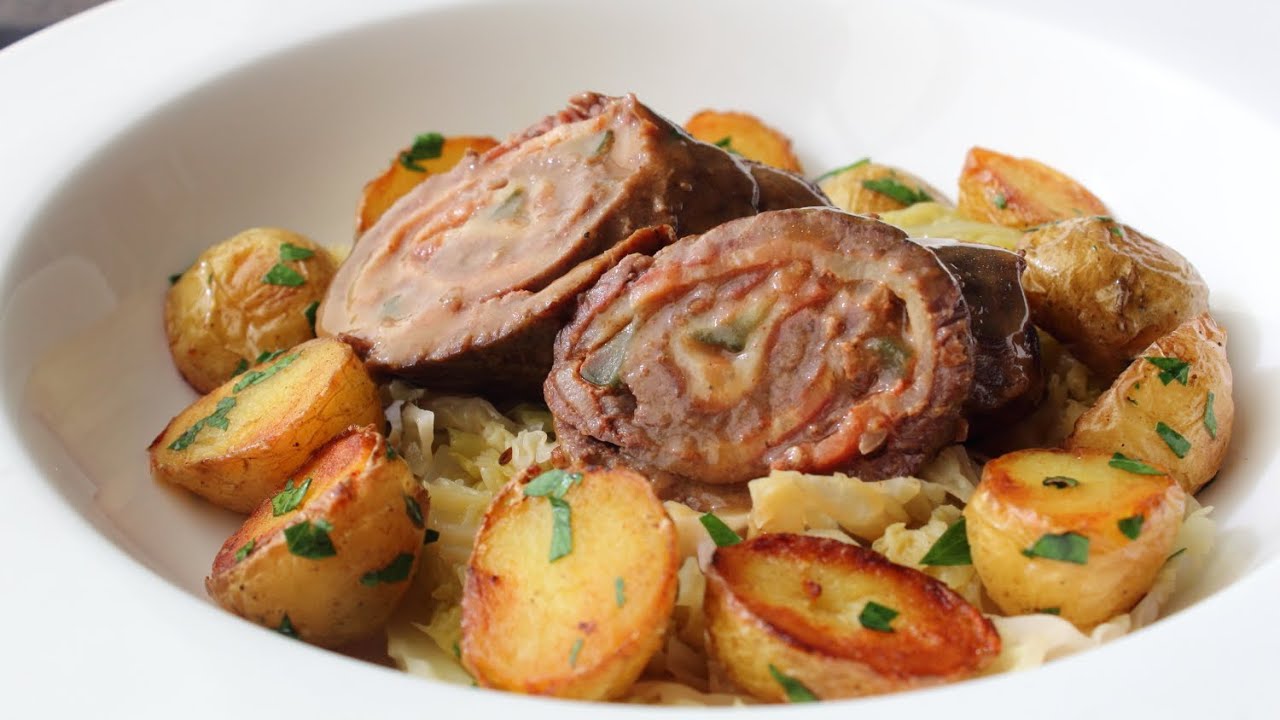 Beef Rouladen – Beef Stuffed with Bacon, Onions & Pickles - How to Make Rouladen & Gravy