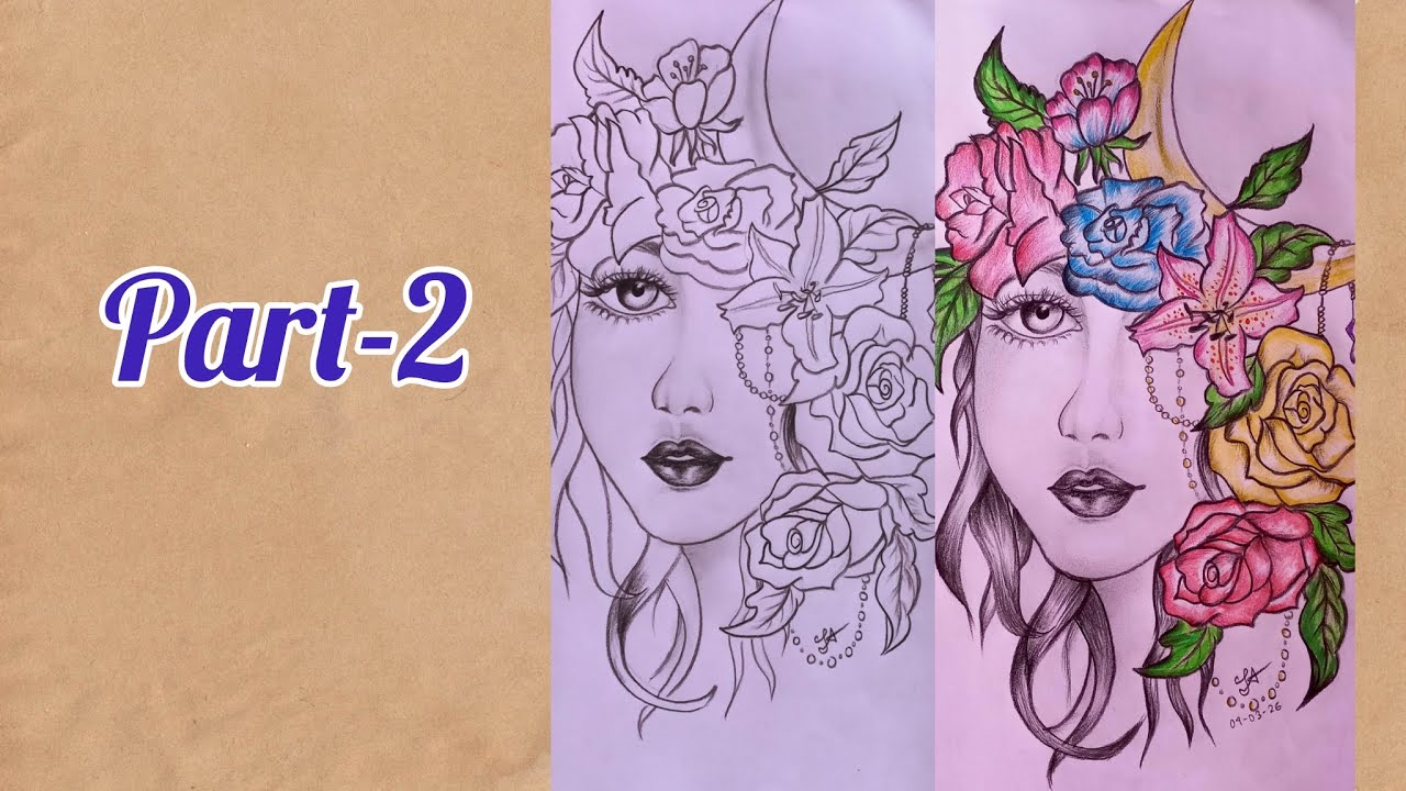 Asthetic girl drawing 👩 part -2