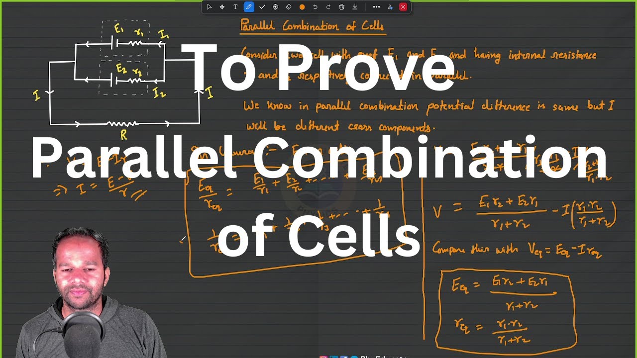 Parallel Combination of Cells #derivation #class12physics #cbse