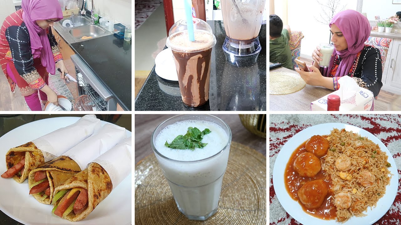 My Cooking Style in Summer- Minty yogurt drink ,sausage rolls , Sweet n Sour Fish Balls, Fried rice