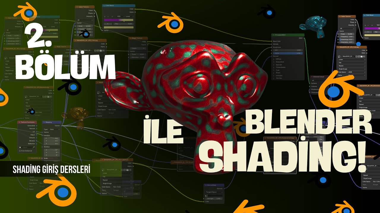 Blender - Shading Giriş Dersleri 2. Bölüm #blender3d #shading #blenderdersleri #texture #normalmap