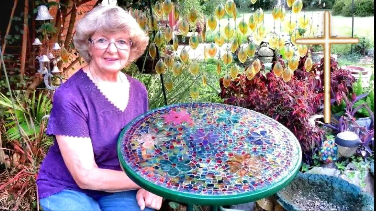 How To Make  Mosaic  Stain Glass Art  Table Top .