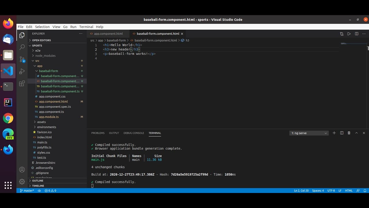 create new component in angular 11