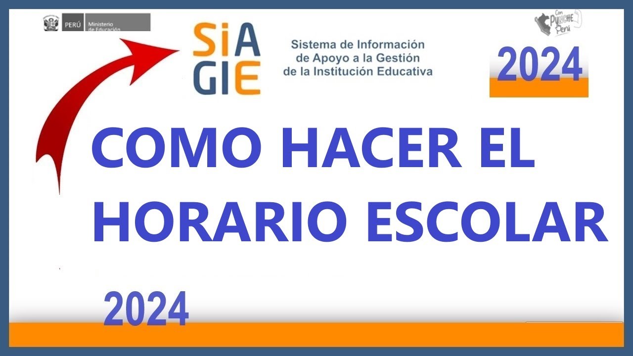 COMO HACER EL HORARIO ESCOLAR 2024
