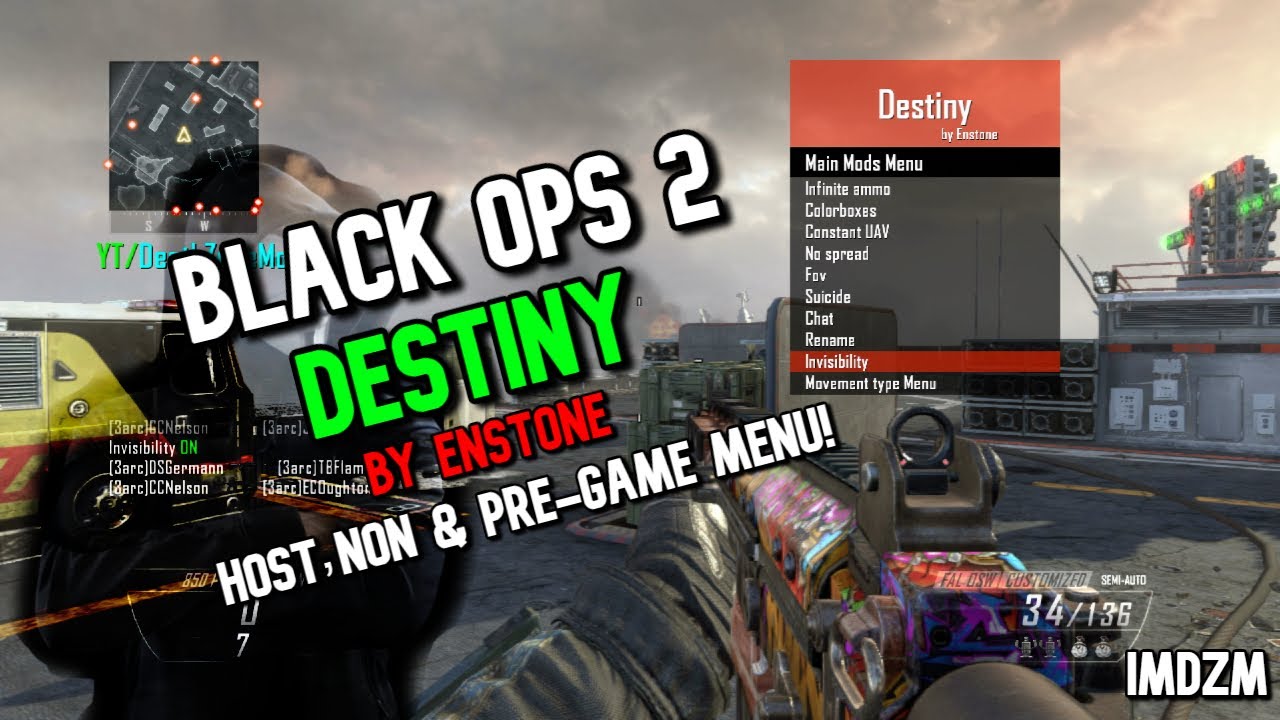 [BO2/PS3] DESTINY SPRX MOD MENU AN BONUS CLIP AT THE END!