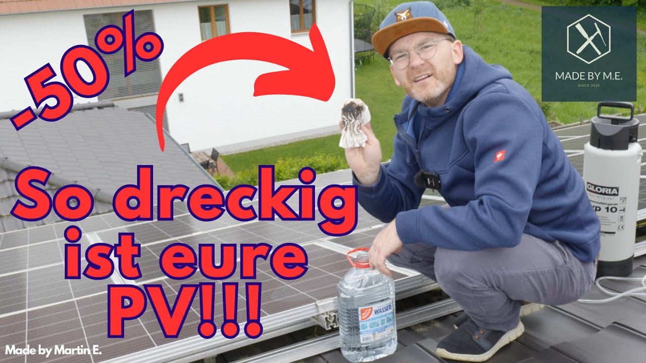 Photovoltaik Reinigung mit NUR 20€ Materialkosten !!! Reinigt eure Solaranlage einfach selber