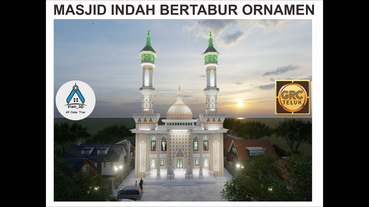 MASJID INDAH BERTABUR ORNAMEN - MASJID DARUSSHOLIHIN CIBUYUR WARUNGPRING, GRC TELUK PURWOKERTO