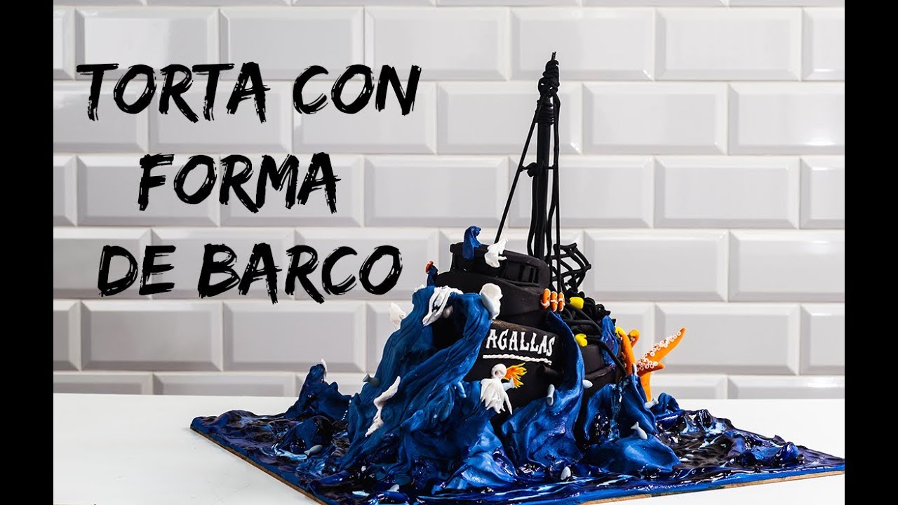 Torta con forma de barco pesquero - Agallas / SugarLab