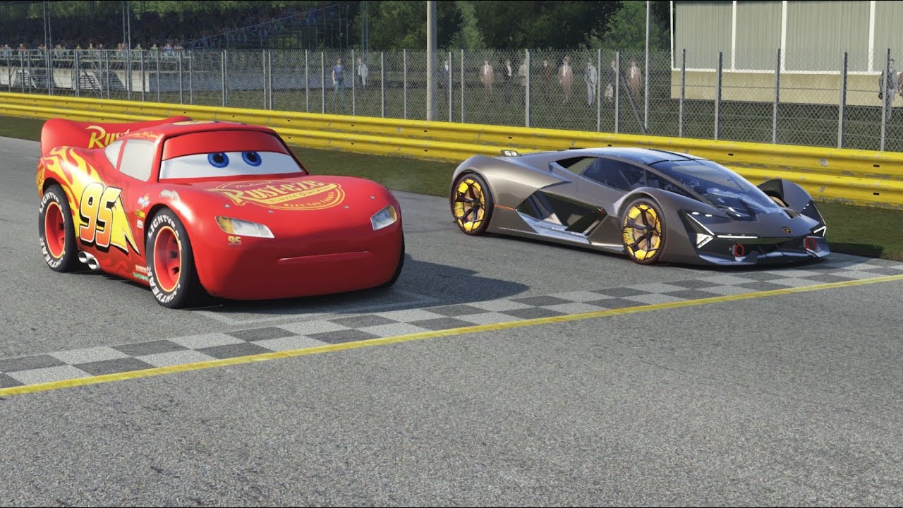 Lightning McQueen vs Lamborghini Terzo Millennio at Monza Full Course