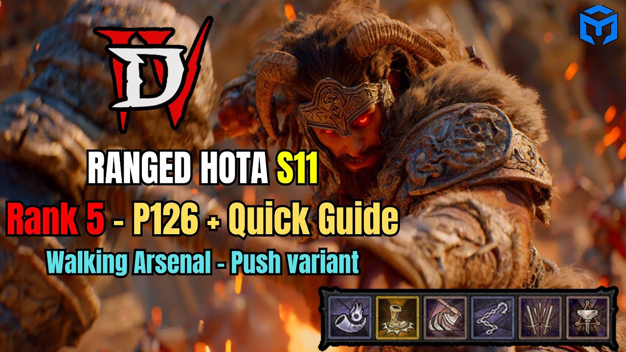 RANGED HAMMER OF THE ANCIENTS (HOTA) Barbarian Pit 126 QUICK GUIDE - Diablo 4 Season 11