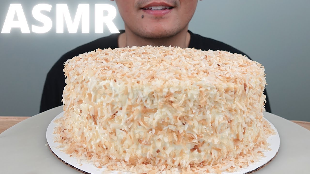 ASMR | Homemade Coconut Custard Cake | The Hangry Mole
