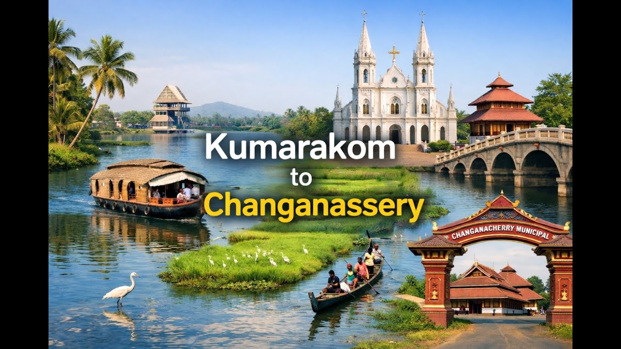 Serene Kerala Drive 🇮🇳 | 🌴 Kumarakom to Changanassery #kumarakom #changanassery