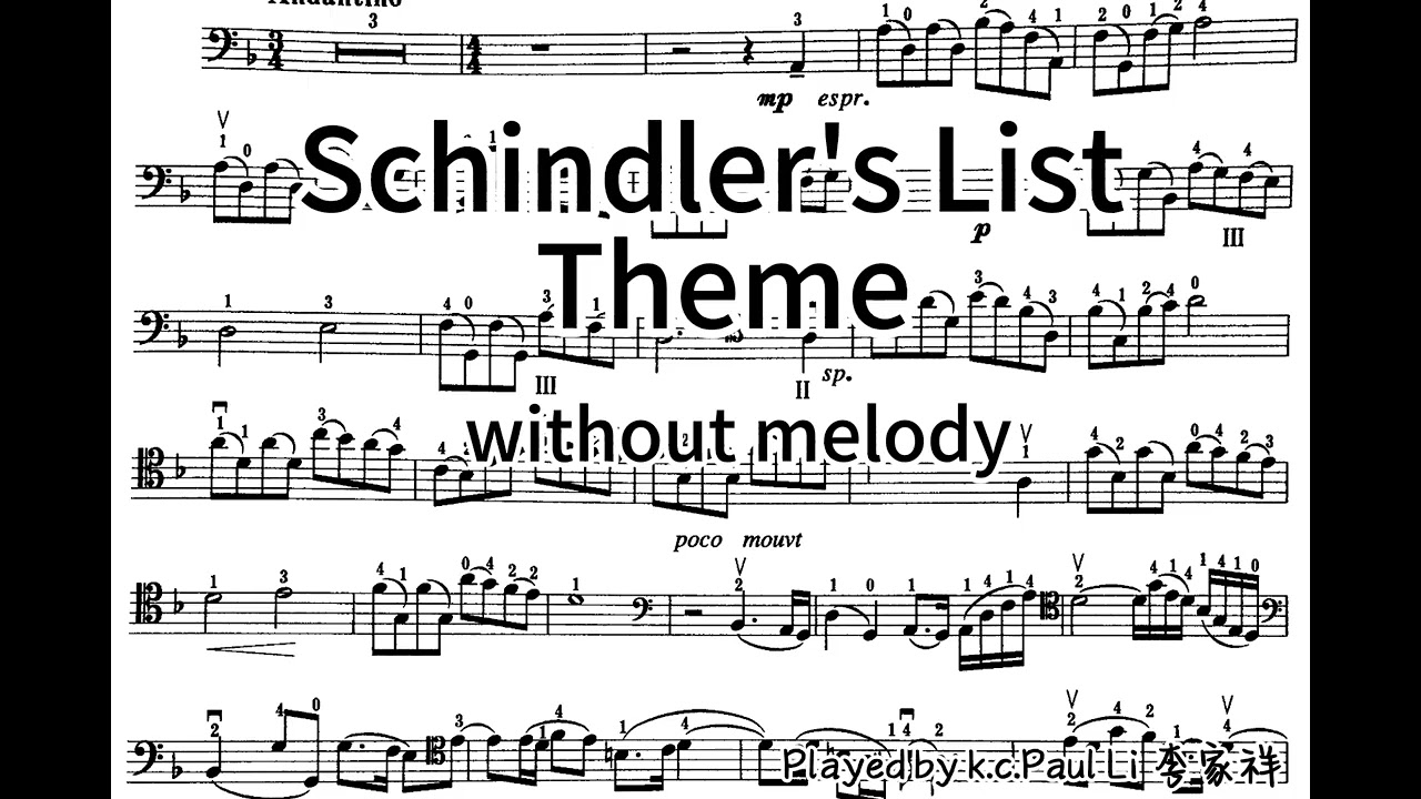 Schindler's List Theme -Cello/Piano Accomp.