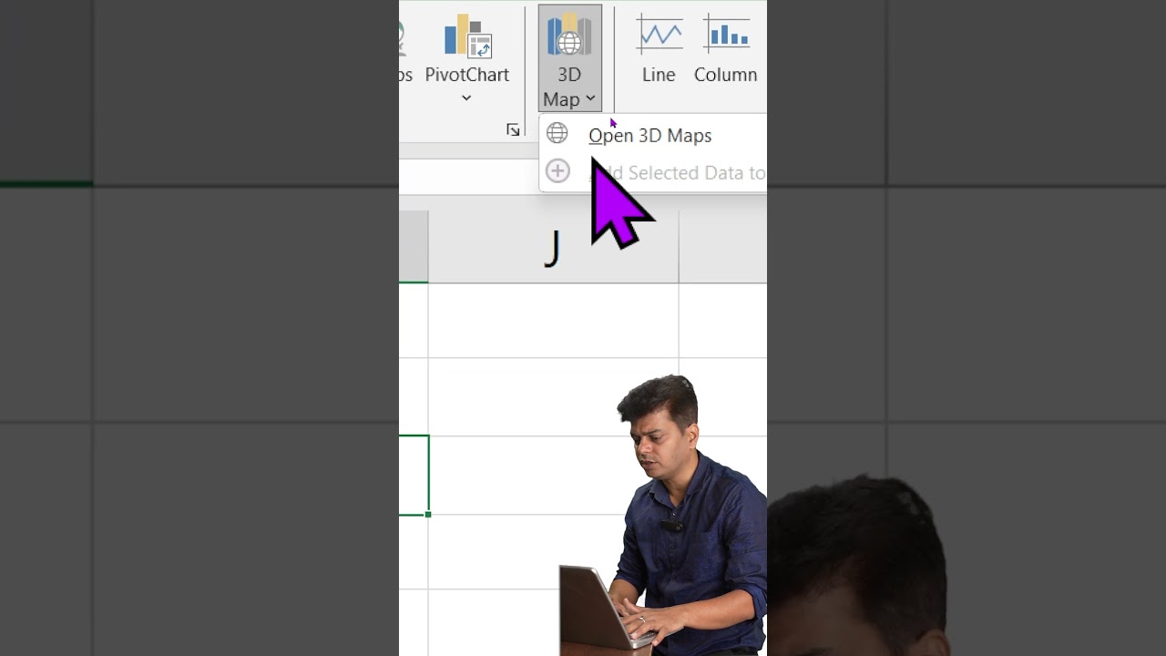 How to insert 3d map in excel? #shortsvideo #excel