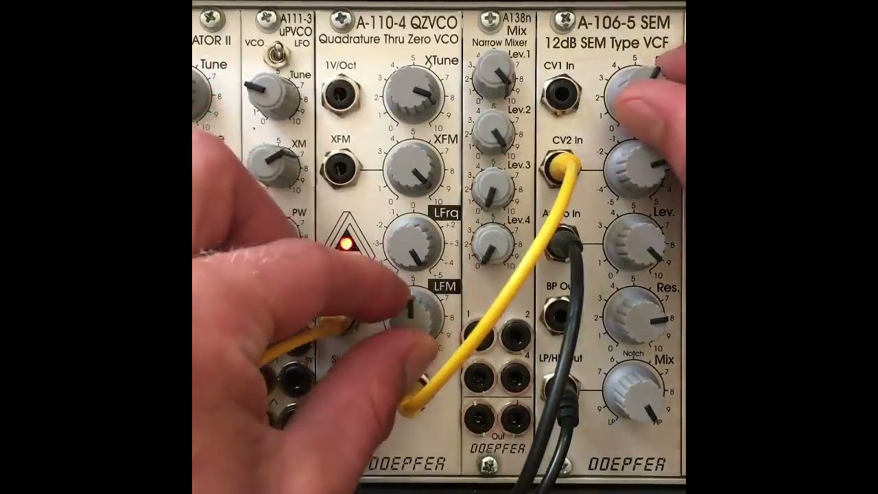 Running a drum machine through the A-106-5 SEM filter