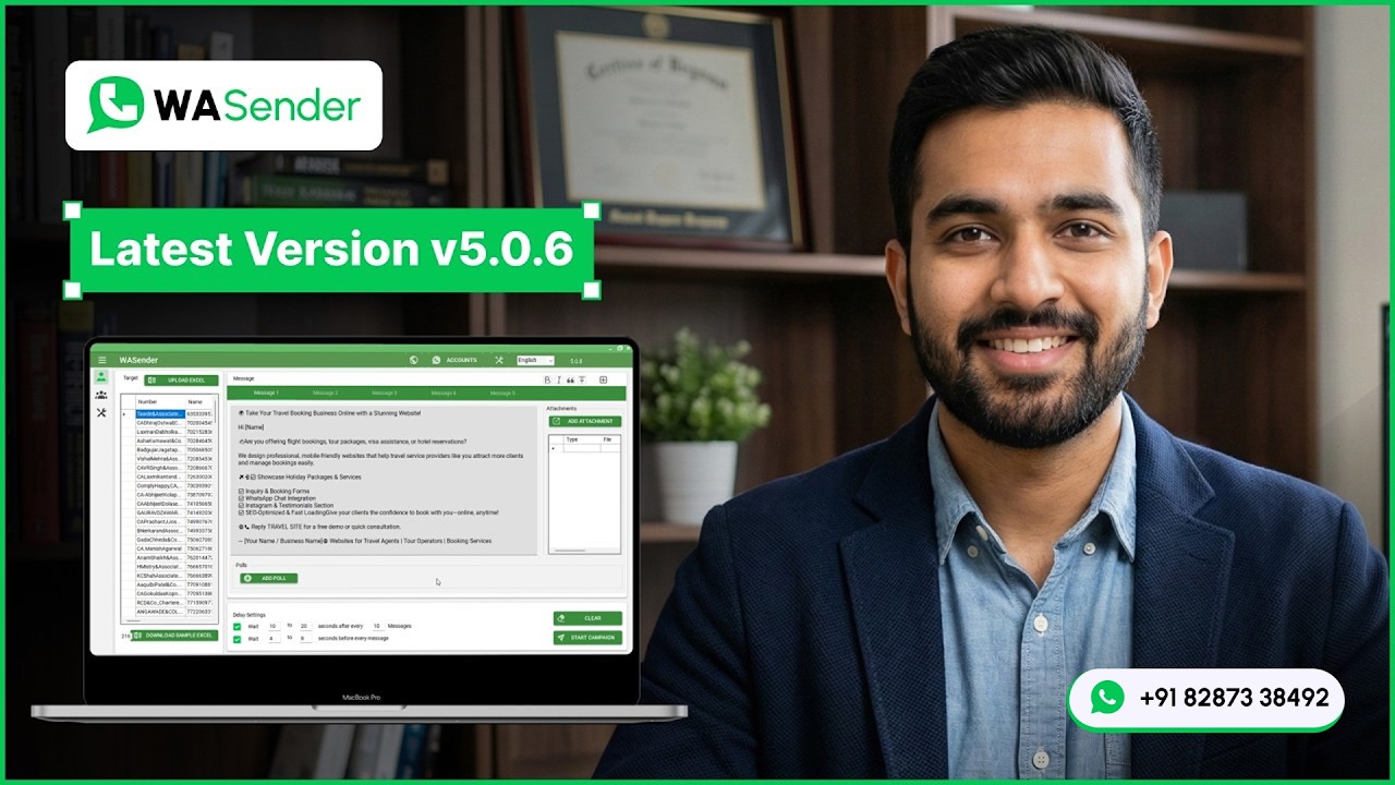 WA Sender v5.0.6 (New update) - Bulk WhatsApp Sender | Latest version WASender