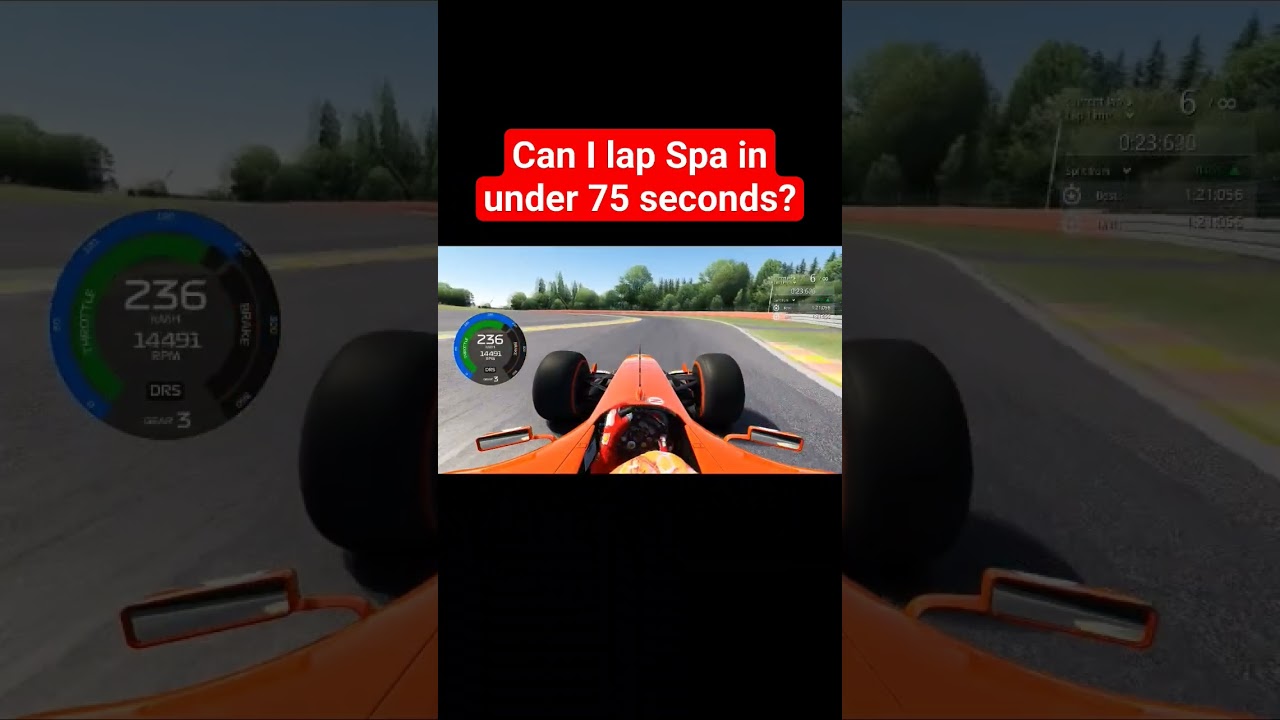 Can I lap Spa in under 75 seconds? #shorts #f2004 #slicks #assettocorsa #belgiangp #f1