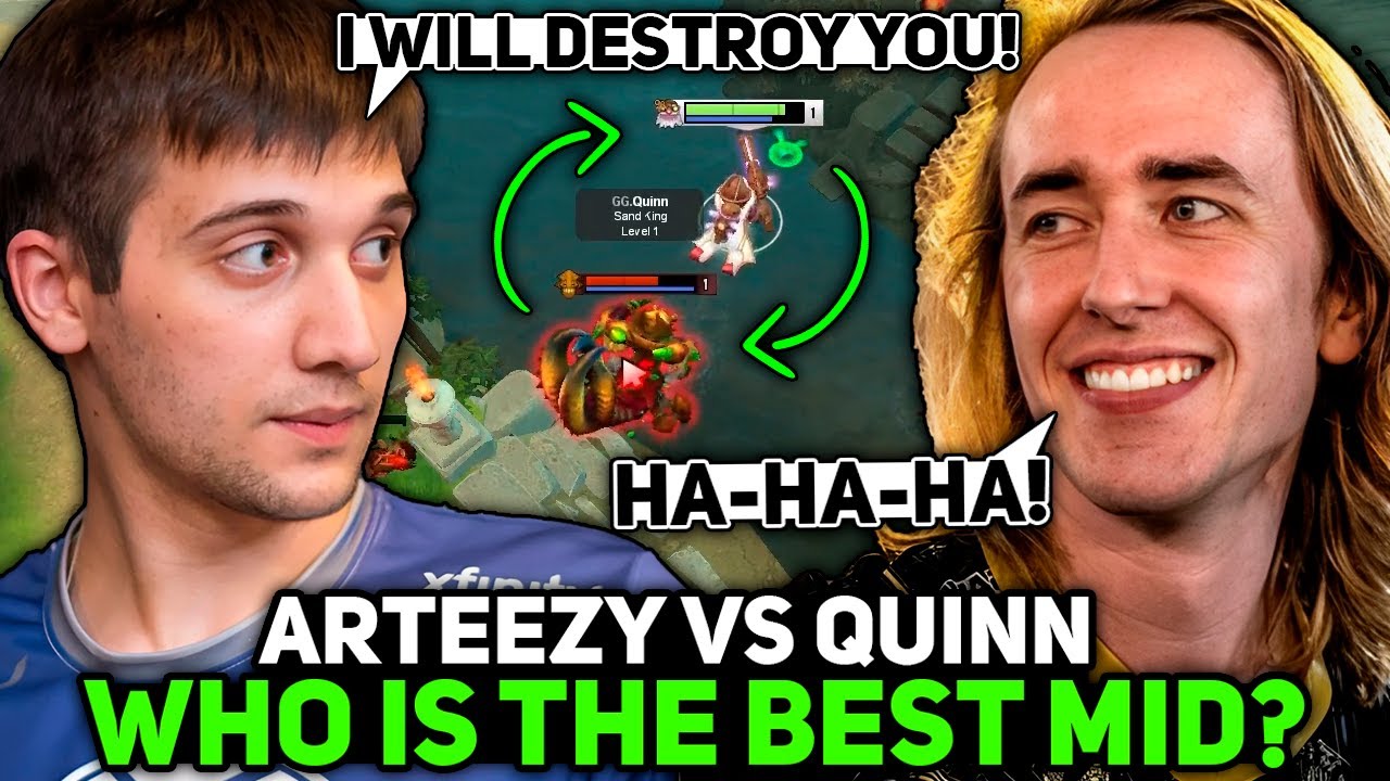 WHO IS THE BEST MID LANE PLAYER?! ARTEEZY SNIPER MID vs QUINN SAND KING!