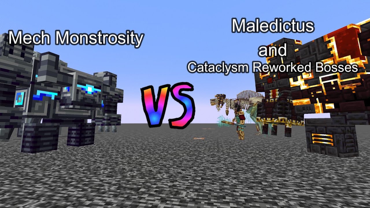 Mech Monstrosity vs Maledictus and Cataclysm Reworked Bosses | Minecraft  Mob Battle