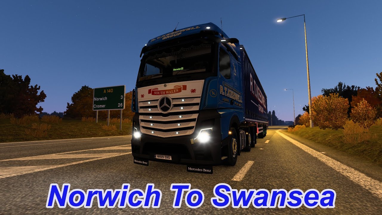 Euro Truck Simulator 2 Norwich To Swansea Pro Mods 2.57 Time Lapse