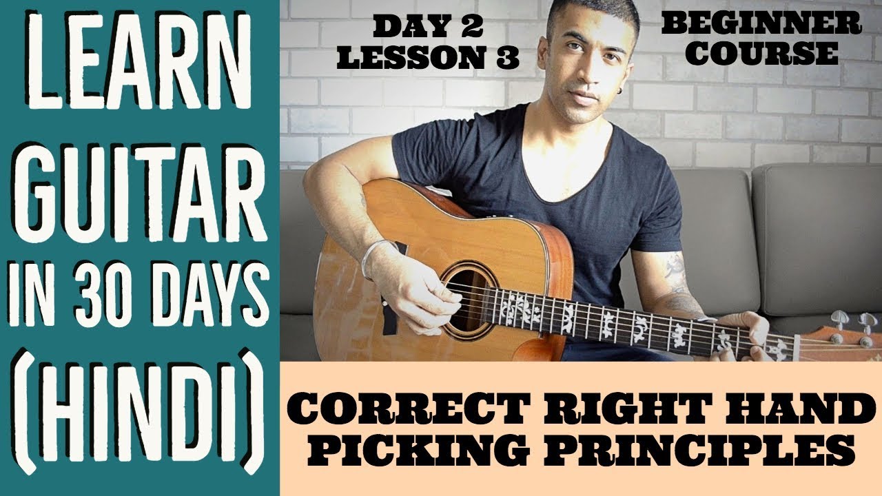 Right Hand Guitar Technique Beginner | Learn Guitar in 30 days (HINDI) | Day 2 Lesson 3