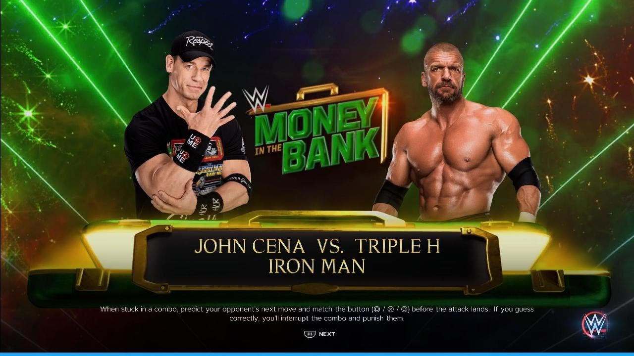 John Cena vs Triple H | Money in the Bank Ironman Match | WWE 4k Ultra HD Quality
