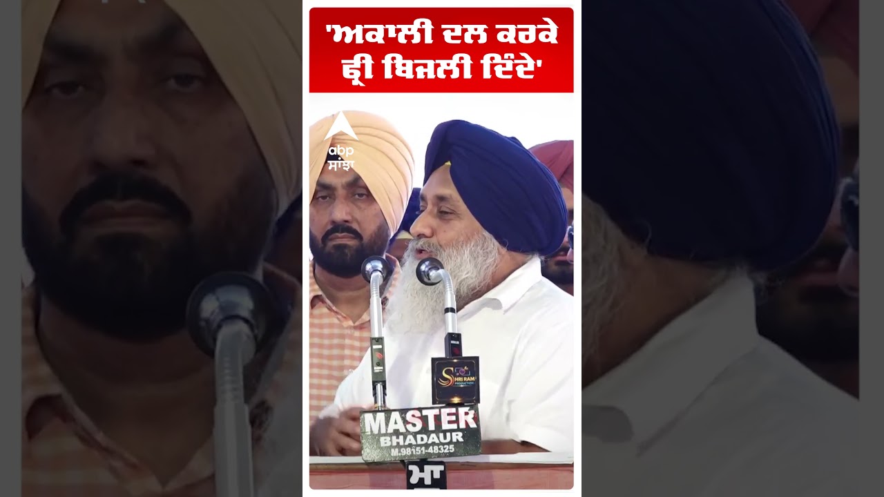 Sukhbir Badal | 'ਅਕਾਲੀ ਦਲ ਕਰਕੇ ਫ੍ਰੀ ਬਿਜਲੀ ਦਿੰਦੇ'  | Akali Dal | Punjab News | Abp Sanjha | Shorts