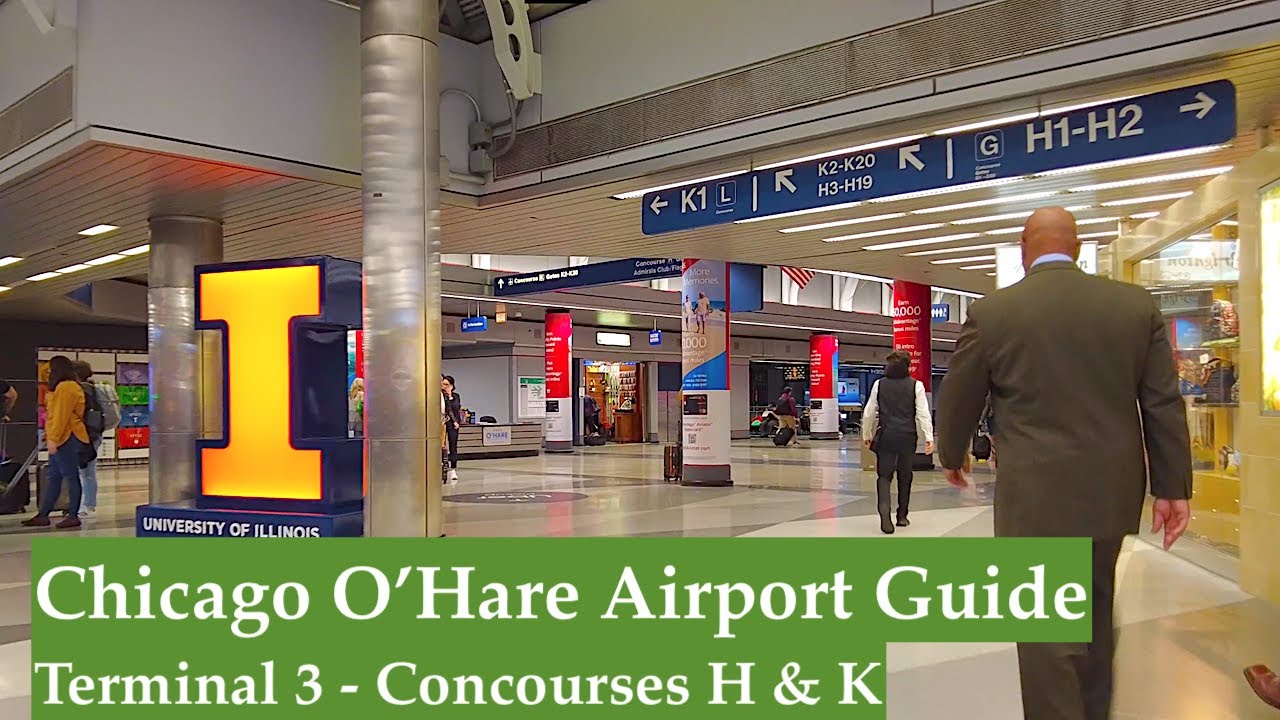 Chicago O'Hare Airport Walking Guide - Terminal 3 - Concourses H & K - Chicago IL