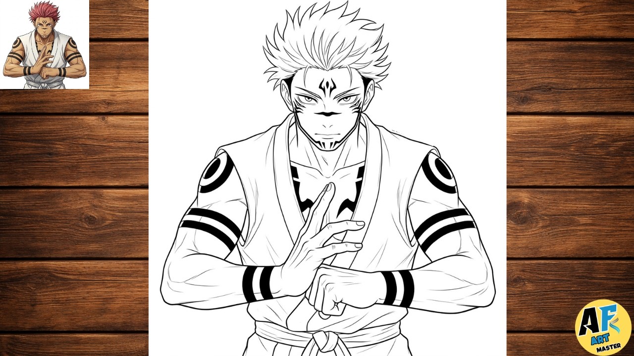 How to draw sukuna | Draw Jujutsu Kaisen drawing step by step | Easy anime drawing for beginners 