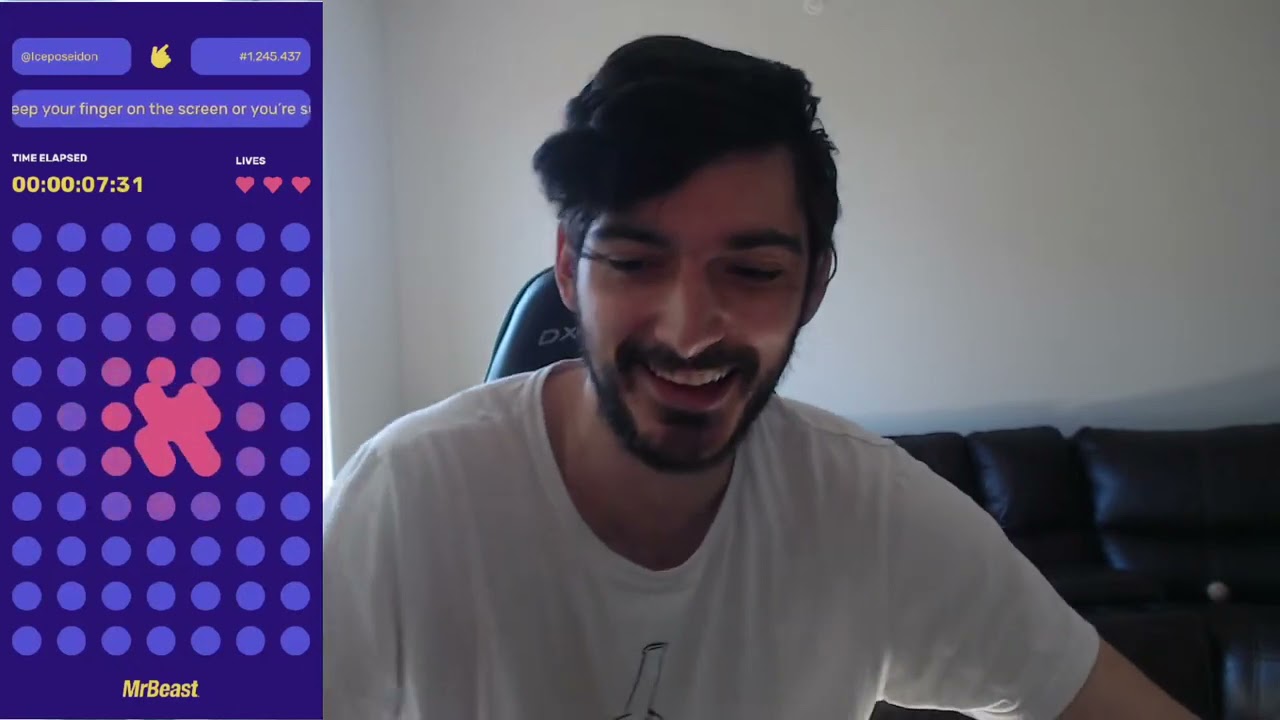 Mrbeast Finger on the app Challenge $100,000 challenge LIVE [VOD Archive 3/20/2021] | Ice Poseidon