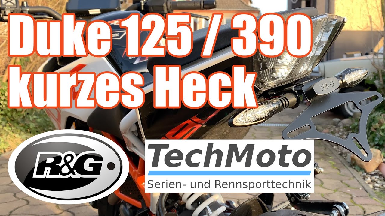KTM Duke 125 390 auf kurzes Heck umbauen - R&G Kennzeichenhalter montieren