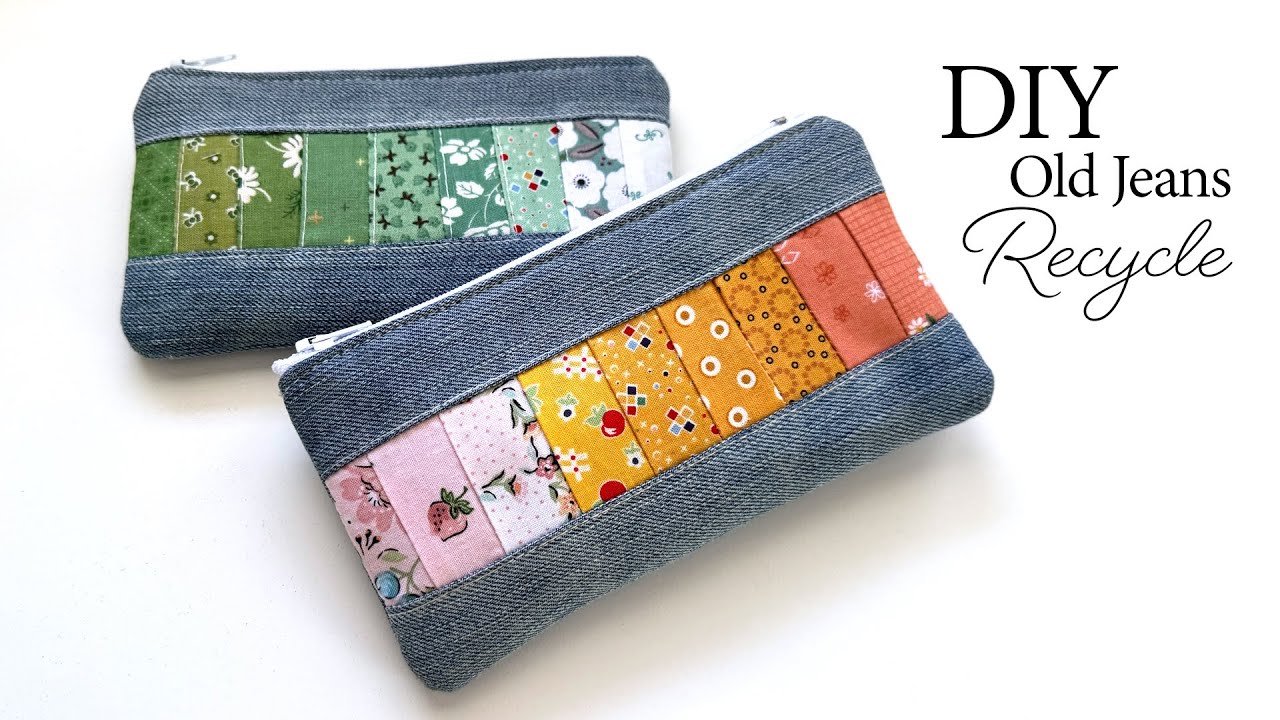 How to make recycled denim coin purse | sewing | easy | tutorial (ep314)