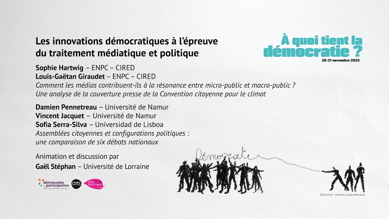 Les innovations démocratiques à l’épreuve du traitement médiatique et politique - Colloque 2025