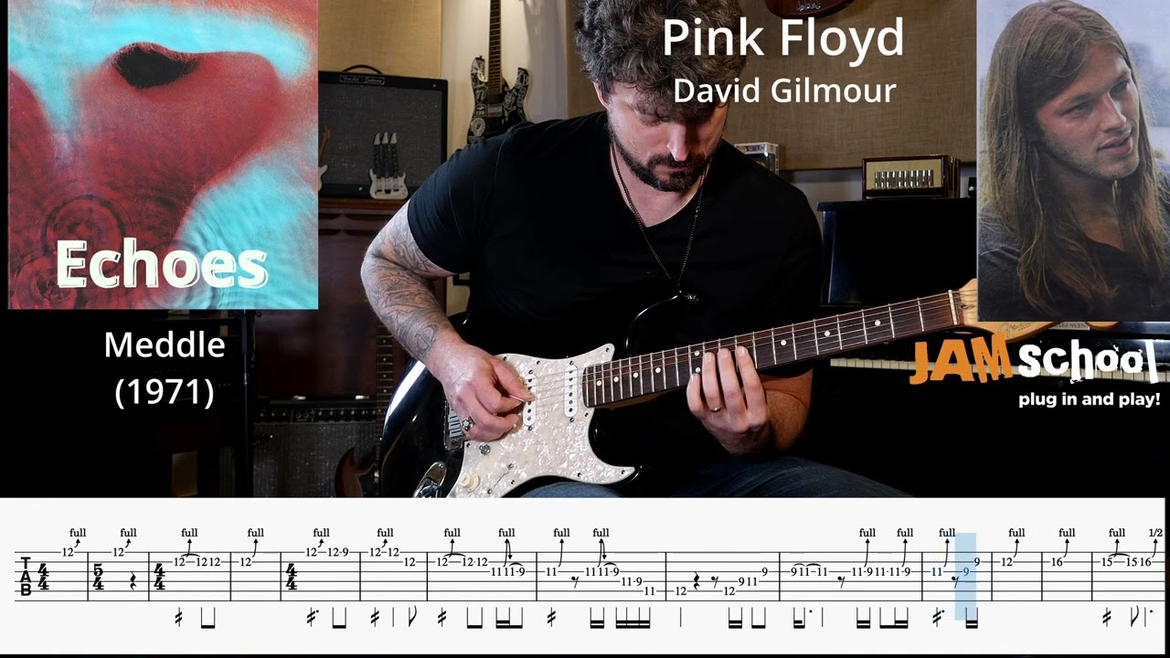 Pink Floyd Echoes David Gilmour Intro Guitar Solo with TAB