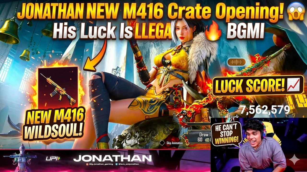 JONATHAN New M416 Crate Opening 😱 His Luck Is ILLEGAL! 🔥 BGMI