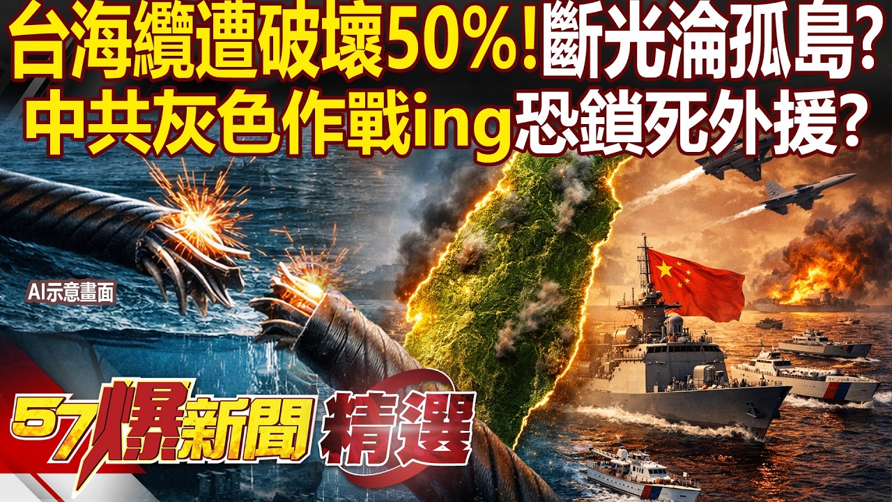 台灣海底電纜50%遭破壞「斷光就淪孤島」？！中共灰色作戰ing「恐鎖死外援」？！ - 徐俊相【57爆新聞 精選】@57爆新聞